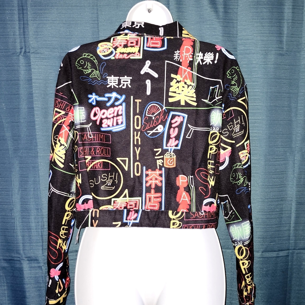 SHEIN | Asian Cuisine Print Jacket - Picture 3 of 5
